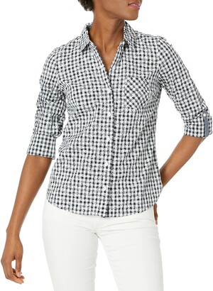 Tommy Hilfiger Womens Classic Long Sleeve Roll Tab Button Down Shirt Standard and Plus Size