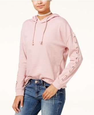 Hippie Rose Juniors' Lace-Up Hoodie
