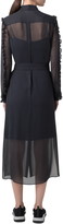 Thumbnail for your product : Akris Punto Long Sleeve Belted Polka Dot Silk Midi Dress