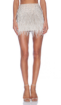 Thumbnail for your product : Haute Hippie Ponte Embellished Mini Skirt with Feathers