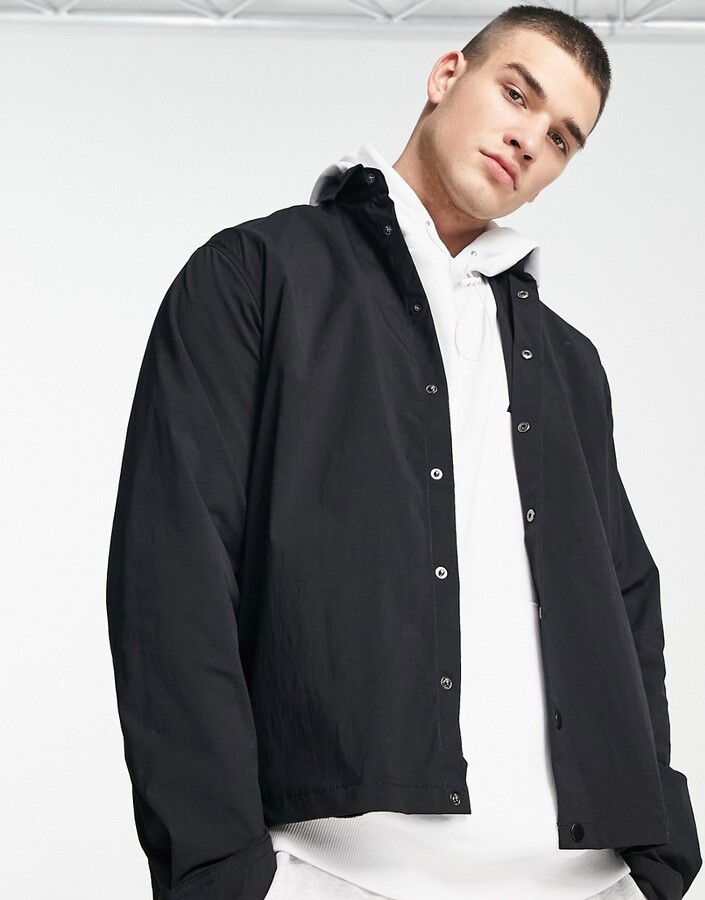 navy borg lined coach jacket