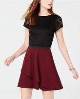Thumbnail for your product : Speechless Juniors' Colorblocked Lace Fit & Flare Dress, Created for Macy's