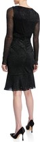 Thumbnail for your product : Talbot Runhof Metallic Long-Sleeve A-line Cocktail Dress