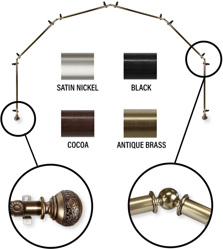 InStyleDesign Nadine 6Sided Bay Window Curtain Rod ShopStyle Drapery