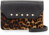 Thumbnail for your product : Milly Logan Leopard-Print Calf Hair Mini Crossbody Bag, Black