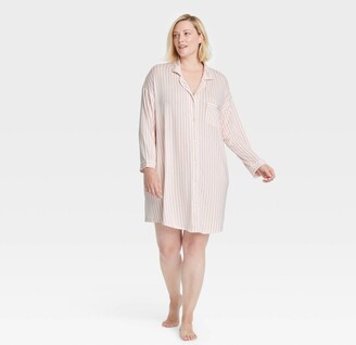 Women's Beautifully Soft Short Sleeve Notch Collar Top and Pants Pajama Set  - Stars Above Pink XL