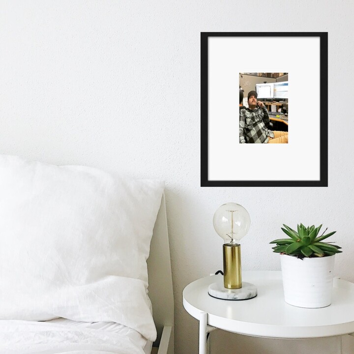 Modern Picture Frame With White Mat - Holds A Photo Solid Hardwood Handmade Photo Fade Resistant Board