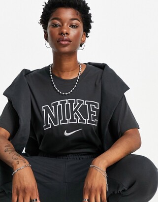 Nike Unisex Vintage logo oversized boyfriend t-shirt in washed black -  ShopStyle
