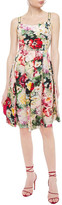 Thumbnail for your product : Dolce & Gabbana Gathered Floral-print Silk-organza Midi Dress