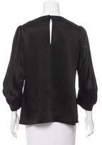 Thumbnail for your product : Andrew Gn Leather-Accented Satin Top
