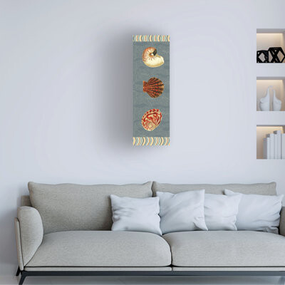 Highland Dunes Wrapped Canvas Wall Art - Gail Fraser 'De La Mer - Vertical Panel' Wall Art for Living Room, Bedroom, or Office Décor - 6x19