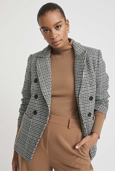 Witchery Mini Check Blazer ShopStyle
