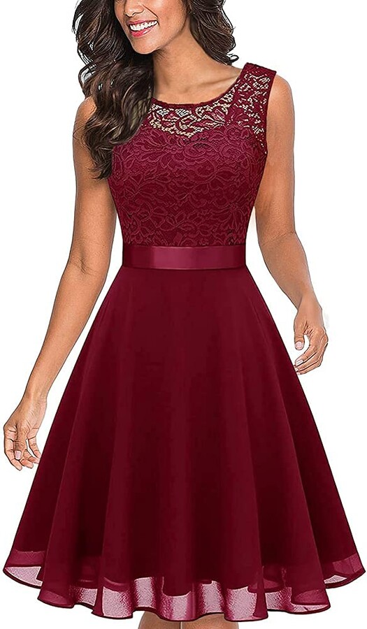 Onsoyours Women's Wedding Dress Floral Lace Formal Dress Short