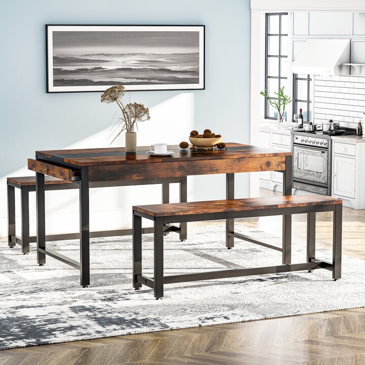 YUZHOU Dining Table Set for 4, Modern Kitchen Breakfast Table with