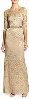Thumbnail for your product : Teri Jon Belted Lace Gown