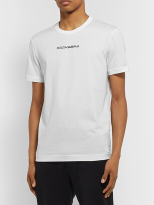 Dolce & Gabbana Slim-Fit Logo-Embroidered Cotton-Jersey T-Shirt