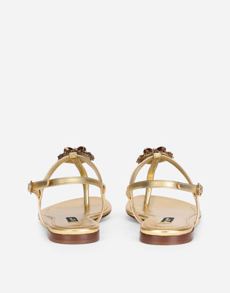 Dolce & Gabbana Nappa Leather Devotion Thong Sandals