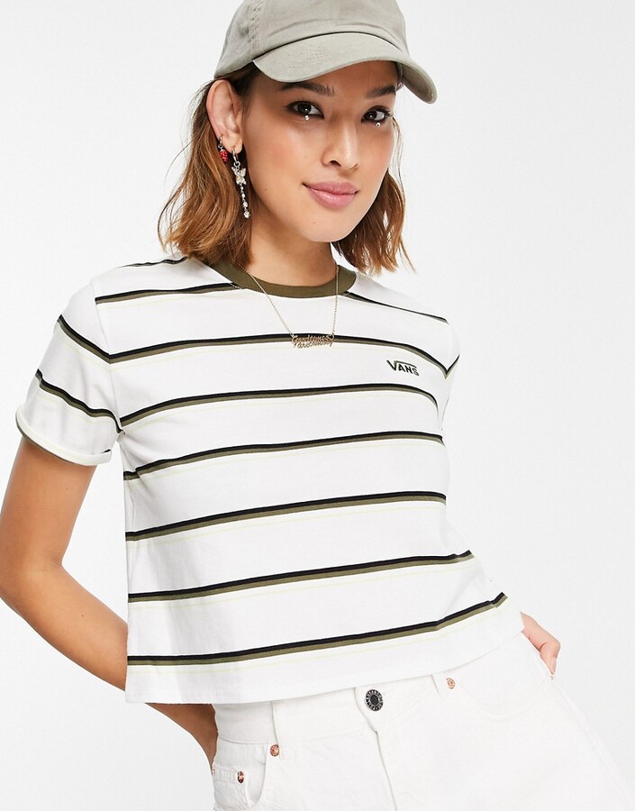 Vans Surf Supply Roll Out stripe t-shirt in white - ShopStyle