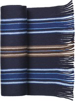 Thumbnail for your product : Johnston & Murphy Wide Track Stripe Wool Scarf