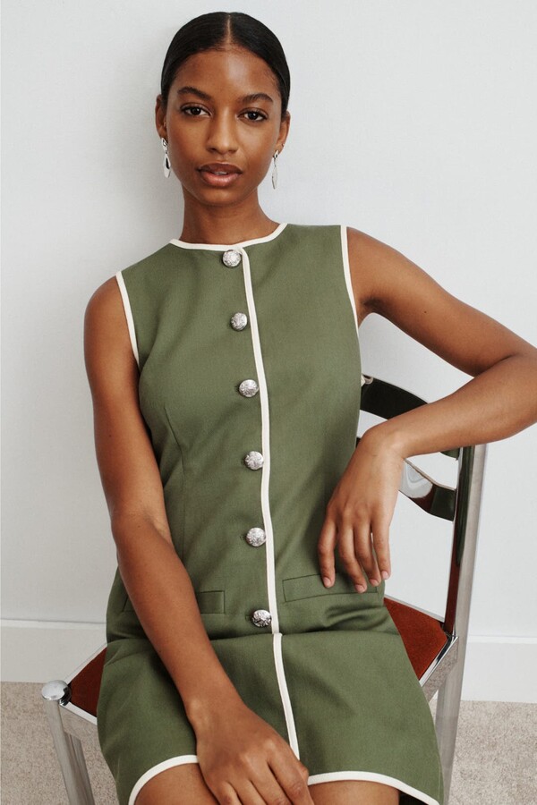 Whistler Dress Green-white