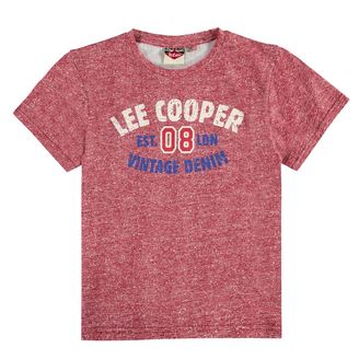 Lee Cooper Kids Boys Tee Crew Neck Shirt Short Sleeve Cotton Regular Fit