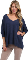 Thumbnail for your product : Minnie Rose 3/4 Sleeve V-Neck Pow in Blazer