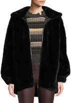 Thumbnail for your product : Helmut Lang Oversized Faux-Mink Hooded Bomber Jacket