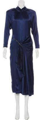 Thomas Wylde Long Sleeve Maxi Dress Blue Long Sleeve Maxi Dress