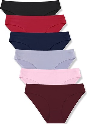 FINETOO Pack of 6 Seamless Knickers for Women Invisible Underwear