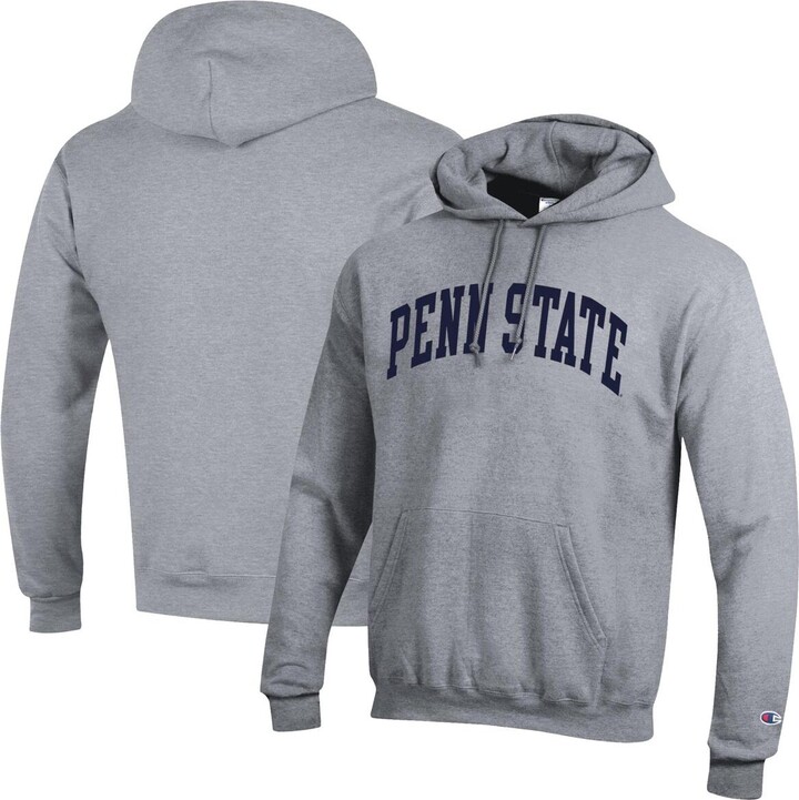 Champion Men's Heather Gray Penn State Nittany Lions Basic Arch Fleece Pullover Hoodie