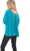 Thumbnail for your product : Forever 21 Lace-Up Sheer Top