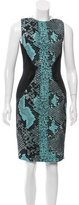 Thumbnail for your product : Antonio Berardi Satin-Accented Patterned Dress w/ Tags