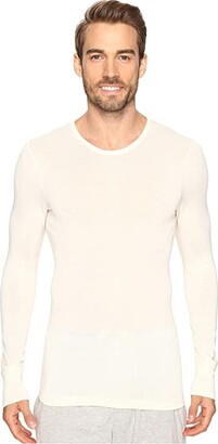 Hanro Woolen Silk Long Sleeve Shirt (Cygne) Men's Clothing
