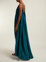 Thumbnail for your product : Loup Charmant Scoop-back Silk Maxi Dress - Womens - Dark Green