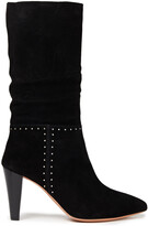 Thumbnail for your product : BA&SH Clem Gathered Studded Suede Boots