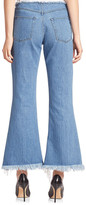 Thumbnail for your product : Marques Almeida Frayed Stonewash Cropped Flare Jean