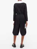 Thumbnail for your product : COMME DES GARÇONS GIRL Pleated Wool-crepe Dungarees - Navy