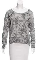 Thumbnail for your product : Pam & Gela Zipper-Accented Printed Sweatshirt