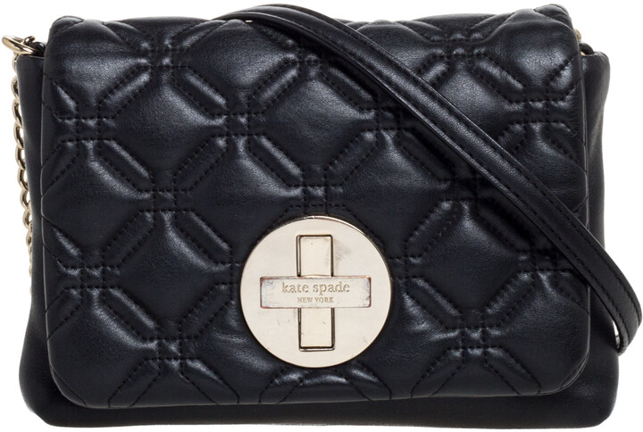 Kate Spade Gramercy Pebbled Leather Small Flap Shoulder Bag (Black)  Handbags - ShopStyle
