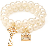 Thumbnail for your product : Forever 21 Lock & Key Faux Pearl Bracelet