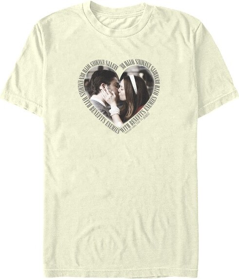 Gossip Girl Men'sGossipGirlBlairandChuckHeartKissT-Shirt-Beige-Large