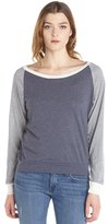 Thumbnail for your product : Alternative Apparel railroad blue and ivory slouchy knit top