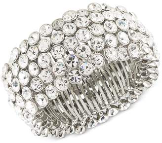 Carolee Silver-Tone Crystal Stretch Bracelet
