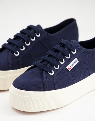 superga navy flatform