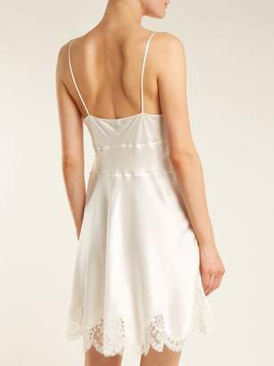 Carine Gilson Lace-trimmed Silk-satin Cami Dress - Womens - White