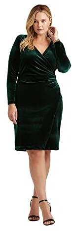 Lauren Ralph Lauren Plus Size Velvet Surplice Dress - ShopStyle
