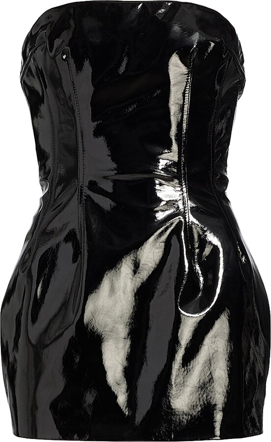 LaQuan Smith Women's Patent Leather Strapless Minidress - Black - Size XS