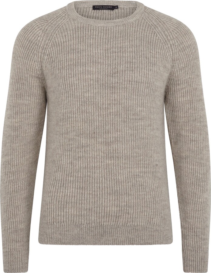 Paul James Knitwear Black Blue Mens 100% Cotton Fisherman Tuck