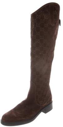 Gucci Guccissima Knee-High Boots Brown Guccissima Knee-High Boots