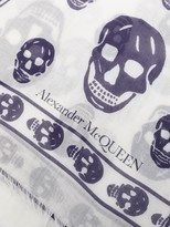 Thumbnail for your product : Alexander McQueen Skull-Print Frayed Scarf
